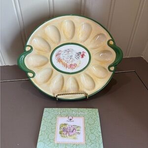 Pfaltzgraff Cream and Green Egg Platter